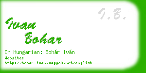 ivan bohar business card